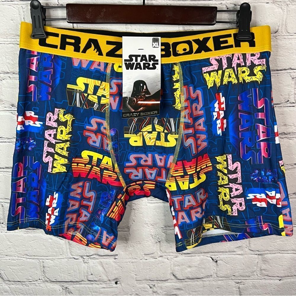Disney Star Wars Crazy Boxer Briefs Movie Logo Underwear Men Sz Extra Large NEW